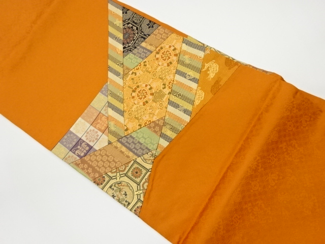 JAPANESE KIMONO / VINTAGE NAGOYA OBI / WOVEN BUTTERFLY & ROUGH WAVE